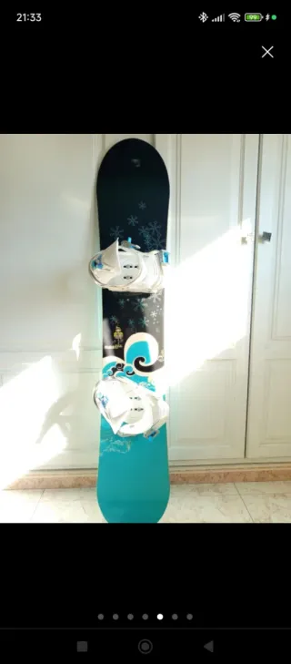 Tabla de Snowboard con Fijaciones