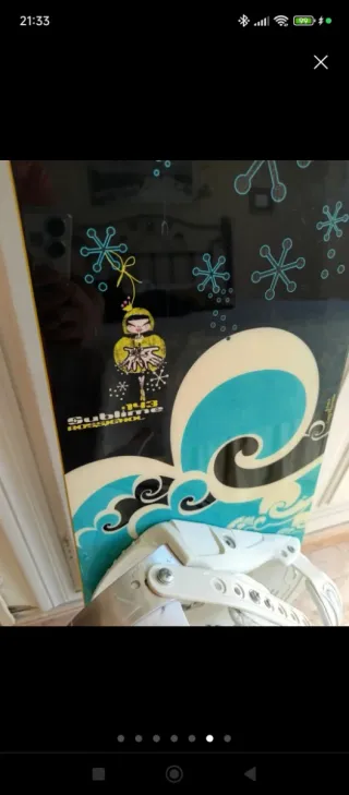 Tabla de Snowboard con Fijaciones