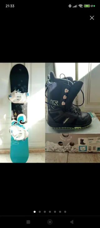 Tabla de Snowboard con Fijaciones