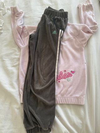 Chándal Adidas niña rosa y gris