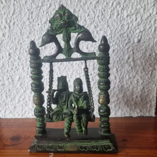 Escultura Krishna Radha Bronce Macizo