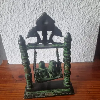 Escultura Krishna Radha Bronce Macizo