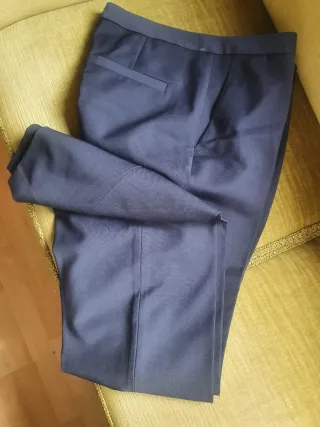 Pantalón azul de vestir para mujer