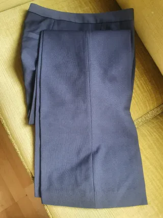 Pantalón azul de vestir para mujer