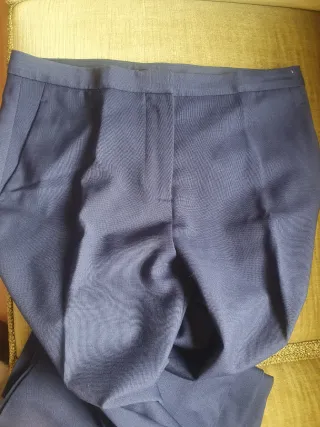 Pantalón azul de vestir para mujer