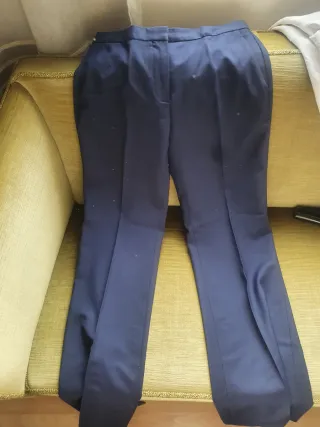 Pantalón azul de vestir para mujer