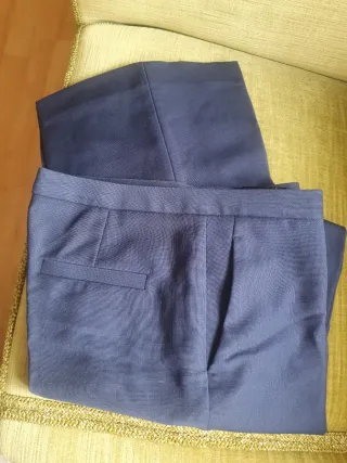 Pantalón azul de vestir para mujer