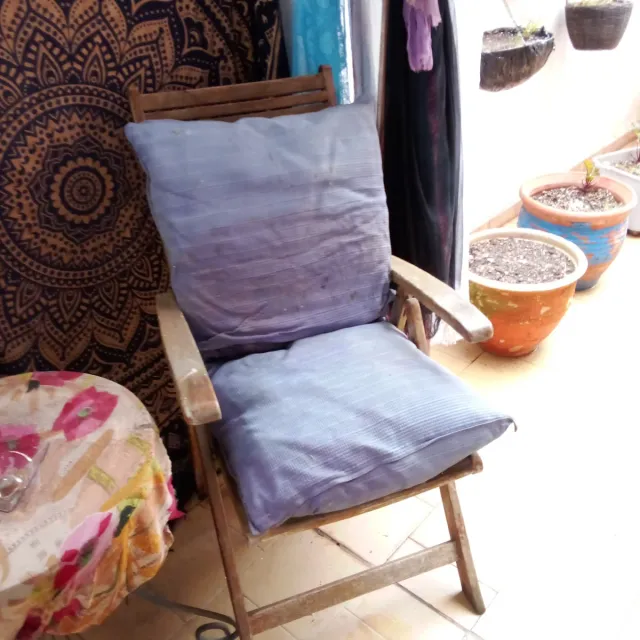 Cadeira de praia de madeira dobrável