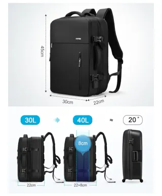 Mochila Cabina Homie 40L Negra