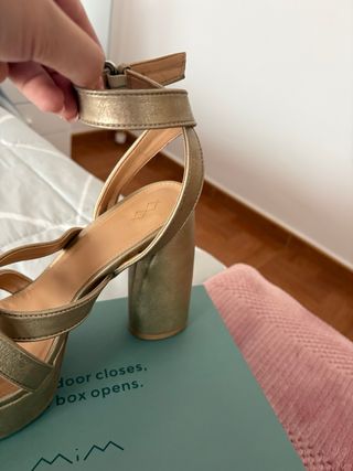 Tacones Mim Shoes Plataforma Dorados
