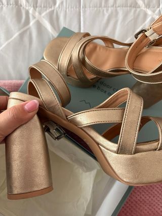 Tacones Mim Shoes Plataforma Dorados