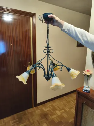 Lámpara de techo colgante de forja