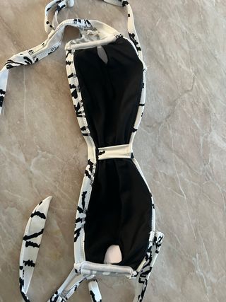 Bikini Corallo Bianco e Nero Tg 46