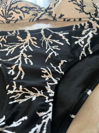 Bikini Corallo Bianco e Nero Tg 46