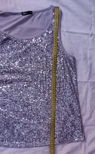 Top de lentejuelas, gris.