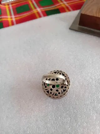 Anello Argento Vintage Pietre Verdi