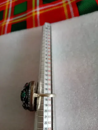 Anello Argento Vintage Pietre Verdi