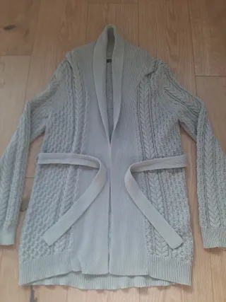 Chaqueta larga punto beige talla única