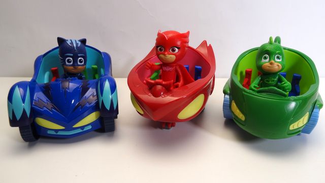 Vehículos PJ Masks + figuras Gatuno Buhíta y Gekko