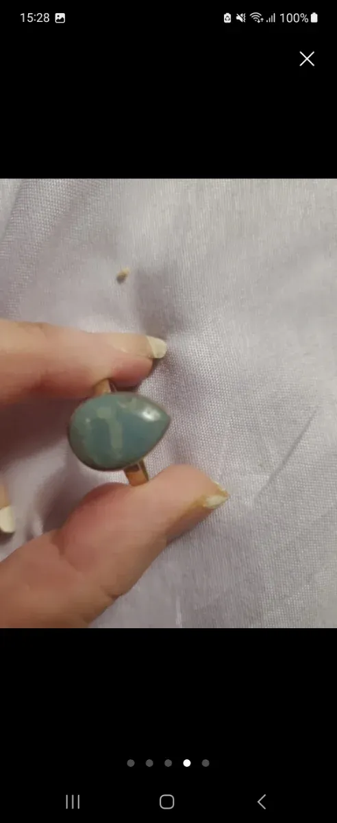 Anillo Piedra Larimar Natural