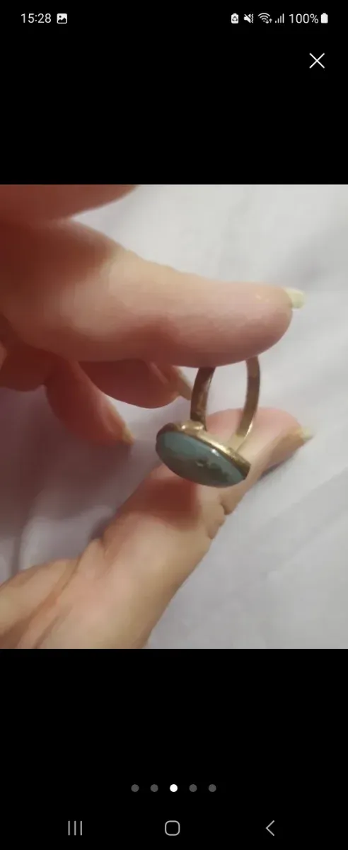 Anillo Piedra Larimar Natural