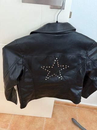 Chaqueta cuero niña estrella