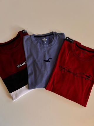 Lote 3 Camisetas Hollister Manga Larga Talla XL