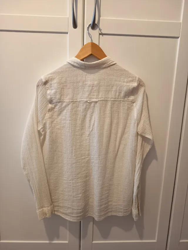 Camisa Pepe Jeans Blanca Talla L con hilos dorados