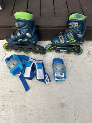 Patines en línea niño talla 33 + protecciones