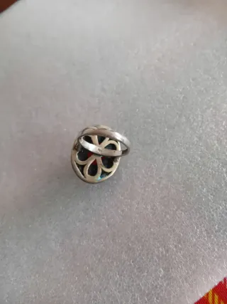 Anello Argento 925 Vintage Pietra Rossa