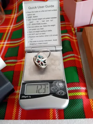 Anello Argento 925 Vintage Pietra Rossa