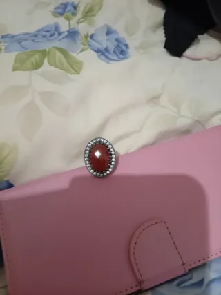 Anello Argento 925 Vintage Pietra Rossa