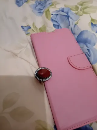 Anello Argento 925 Vintage Pietra Rossa