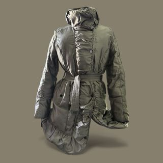 Piumino lungo Zara donna  grigio metallizzato