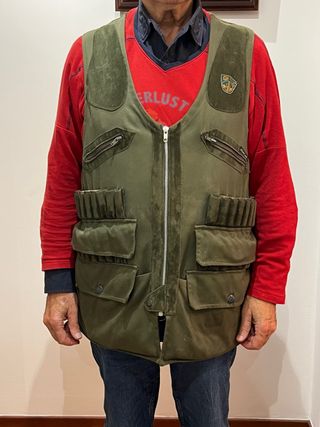 Chaleco de caza verde talla 54