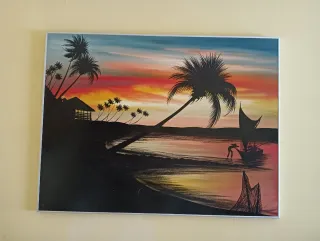 3 Cuadros Decorativos Azules y Plateados