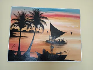 3 Cuadros Decorativos Azules y Plateados