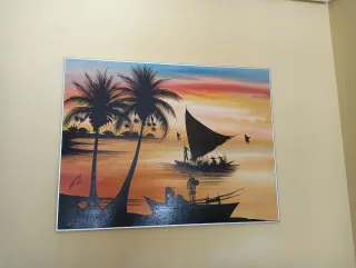 3 Cuadros Decorativos Azules y Plateados