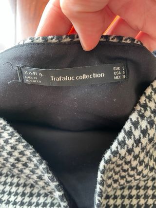 Falda Zara cuadros blanco y negro