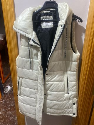 Chaleco acolchado blanco talla S, blanco roto