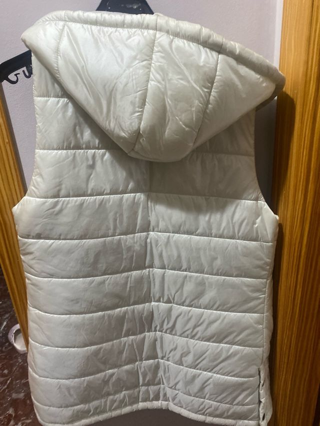 Chaleco acolchado blanco talla S, blanco roto