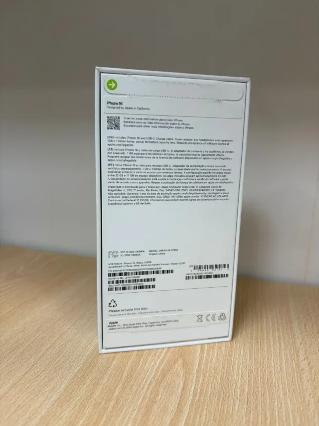 iPhone 16 128GB Nero Scatola Aperta