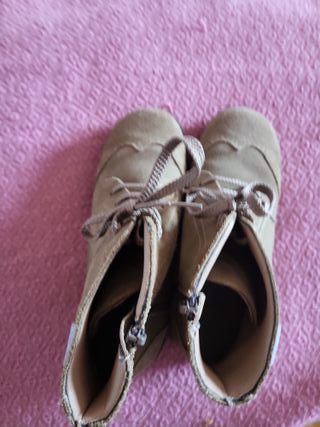 Botines de serraje beige/marrón