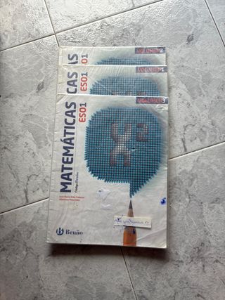 Libros de matemáticas  1 ESO Vol 1, 2 y 3