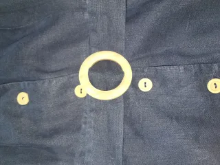 Vestido Mango Lino Azul Talla XS