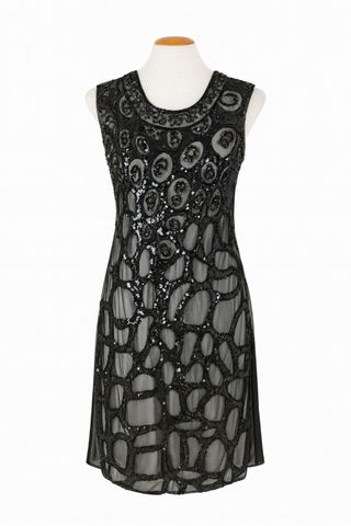 Siempre es Viernes Vestido Negro Lentejuelas Mujer