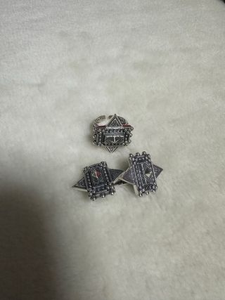 Anillo y gemelos de plata plata de primera