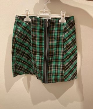 Falda cuadros escoceses cremallera delantera
