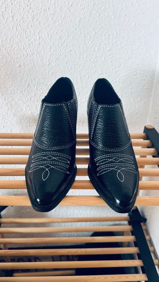 Botines Bottero Cowboy Mujer Negros