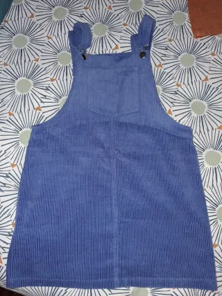 Vestido Peto Pana Azul Talla M Mango